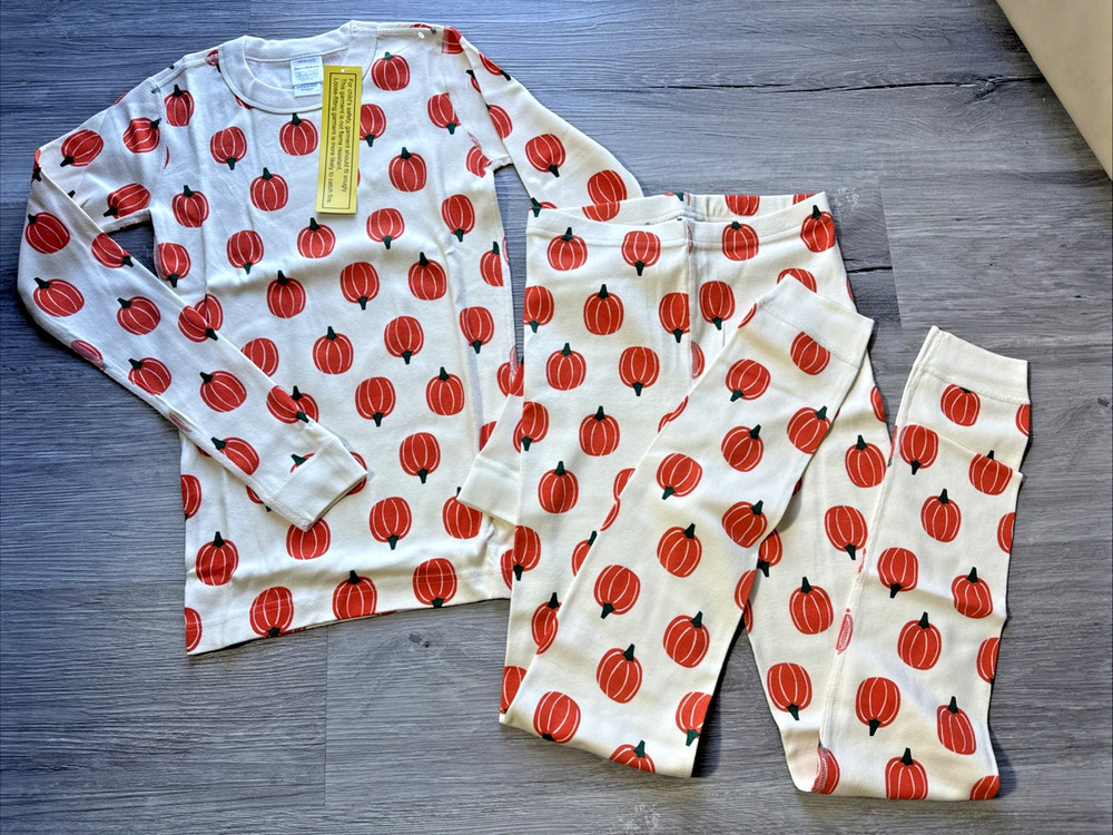 Kids Unisex Hanna Andersson Pumpkin Patch Pajamas Pjs, Size 12